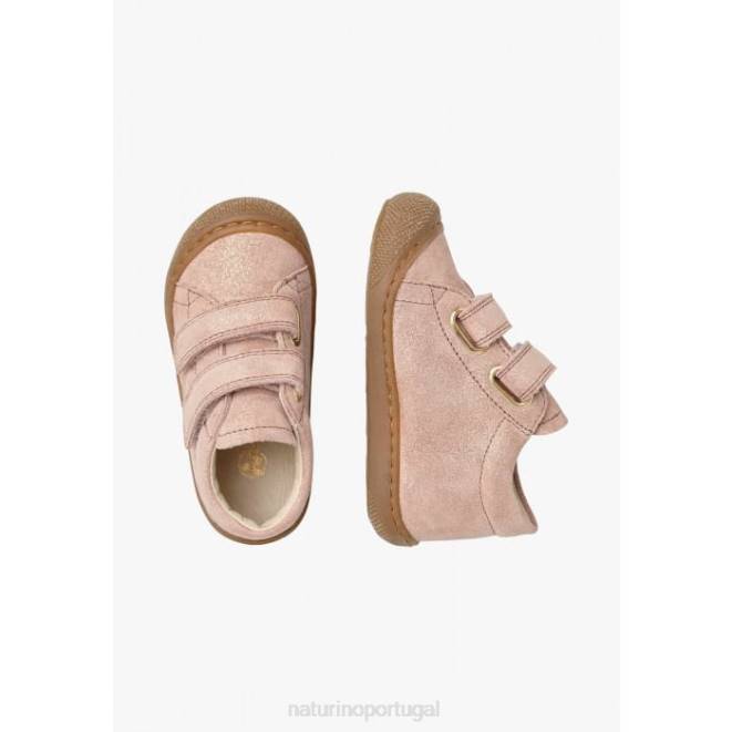 crianças Naturino rosa antigo casulo vl sapatos de primeira etapa de camurça brilhante HTF8121