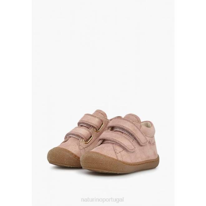crianças Naturino rosa antigo casulo vl sapatos de primeira etapa de camurça brilhante HTF8121