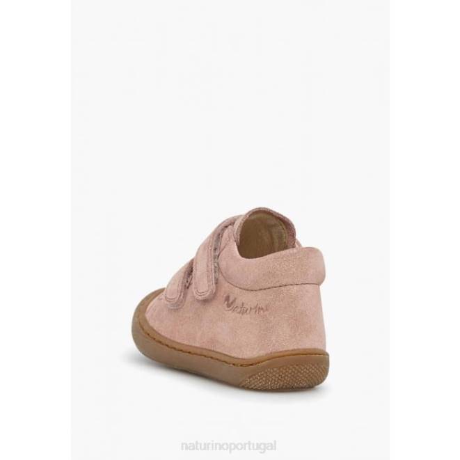 crianças Naturino rosa antigo casulo vl sapatos de primeira etapa de camurça brilhante HTF8121