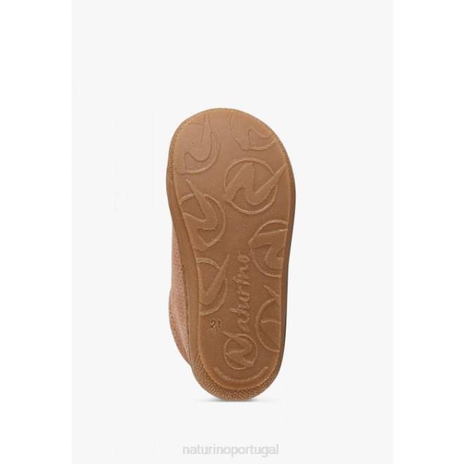 crianças Naturino rosa antigo casulo vl sapatos de primeira etapa de camurça brilhante HTF8193