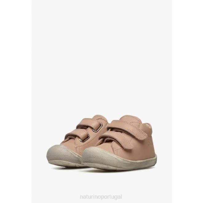 crianças Naturino rosa antigo casulo vl sapatos primeiros passos em couro napa HTF8117