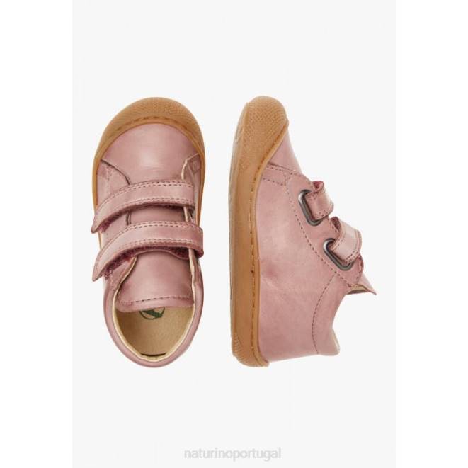 crianças Naturino rosa antigo casulo vl sapatos primeiros passos em couro napa HTF8137