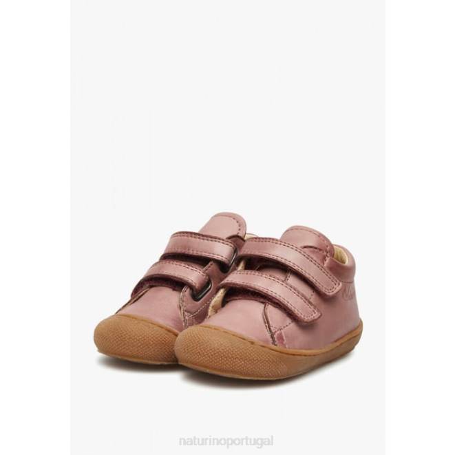 crianças Naturino rosa antigo casulo vl sapatos primeiros passos em couro napa HTF8137