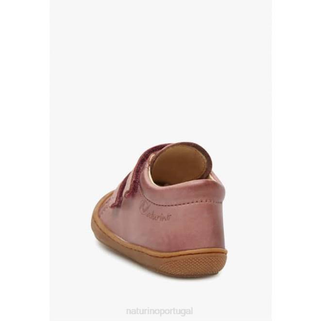 crianças Naturino rosa antigo casulo vl sapatos primeiros passos em couro napa HTF8137