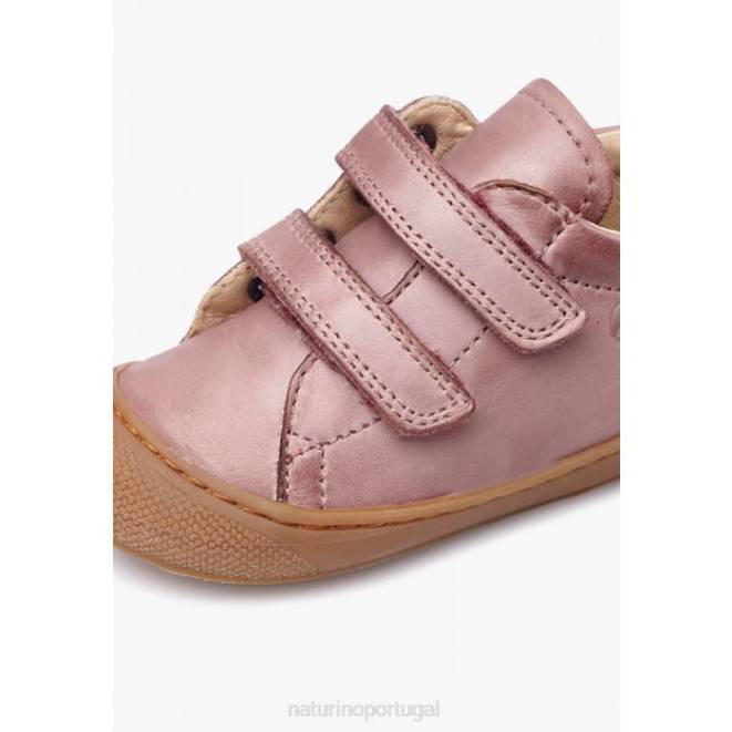 crianças Naturino rosa antigo casulo vl sapatos primeiros passos em couro napa HTF8137