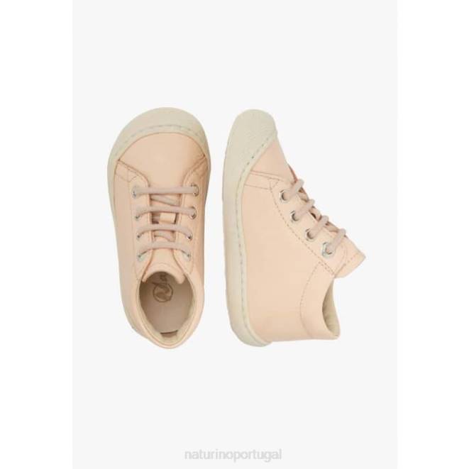 crianças Naturino rosa casulo sapatos de primeiro passo de couro envernizado HTF878