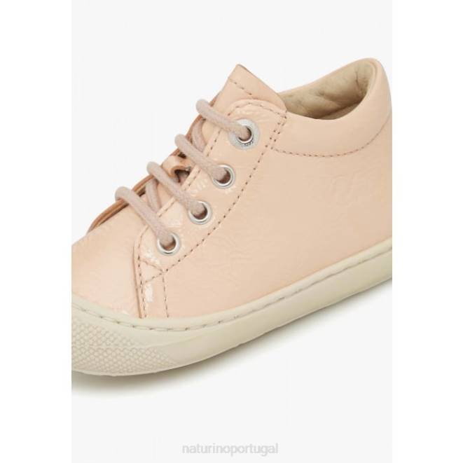 crianças Naturino rosa casulo sapatos de primeiro passo de couro envernizado HTF878