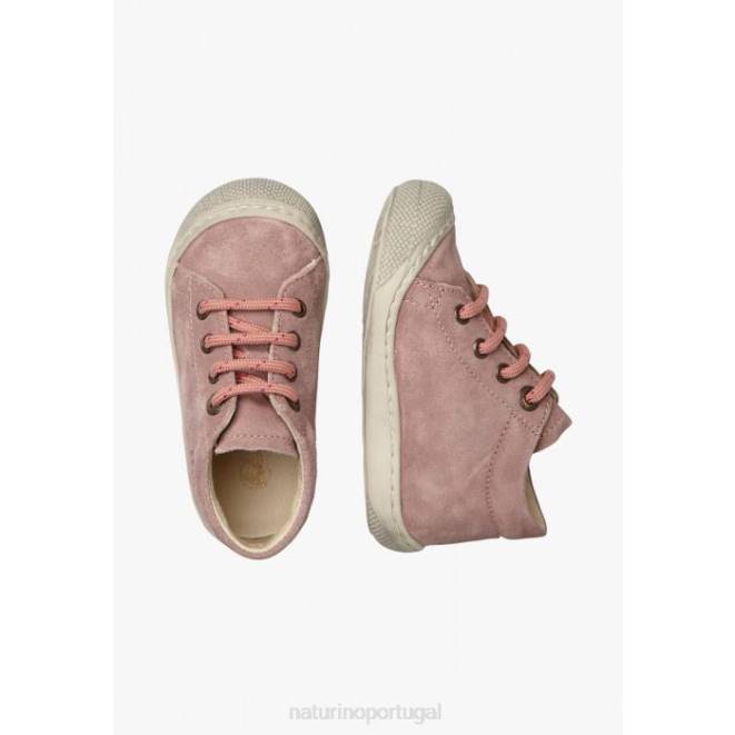 crianças Naturino rosa casulo sapatos de primeiros passos de camurça HTF858