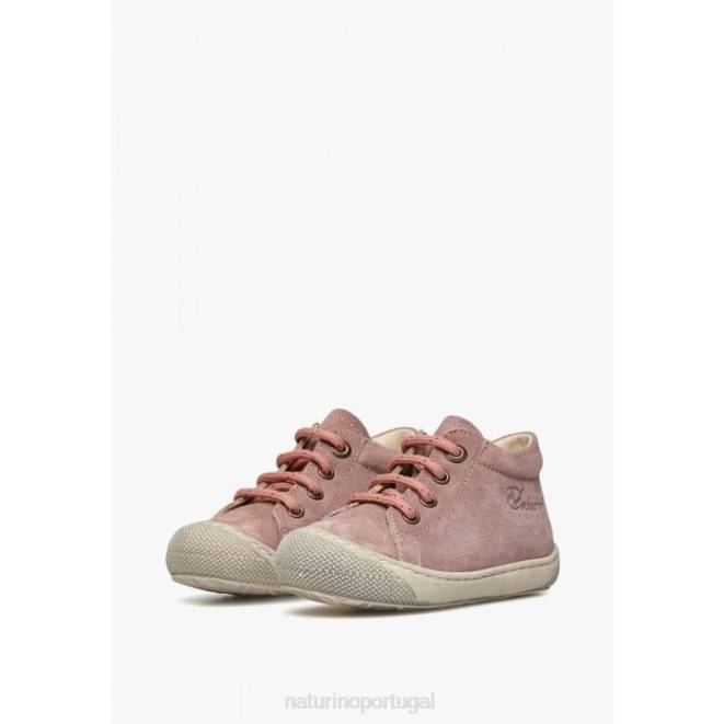 crianças Naturino rosa casulo sapatos de primeiros passos de camurça HTF858