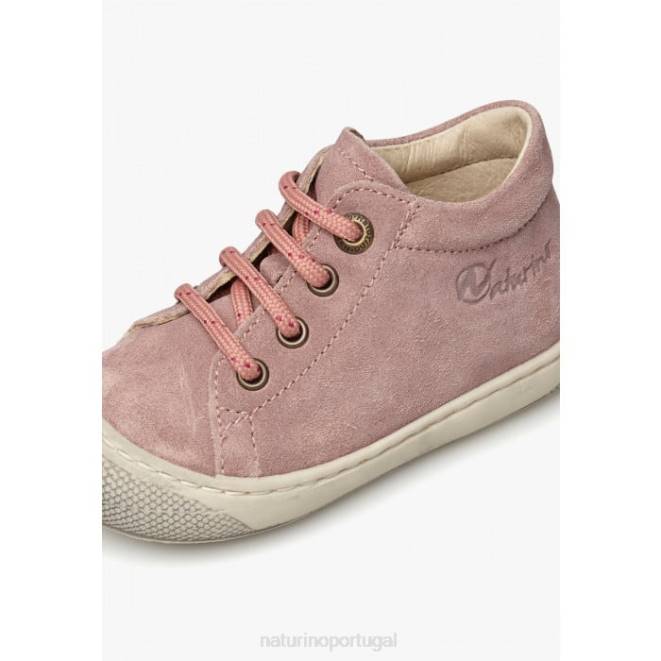 crianças Naturino rosa casulo sapatos de primeiros passos de camurça HTF858
