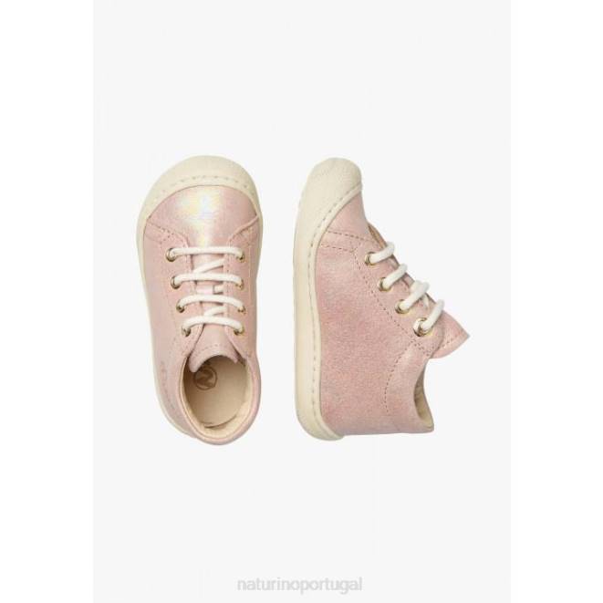 crianças Naturino rosa casulo sapatos de primeiros passos de camurça HTF895