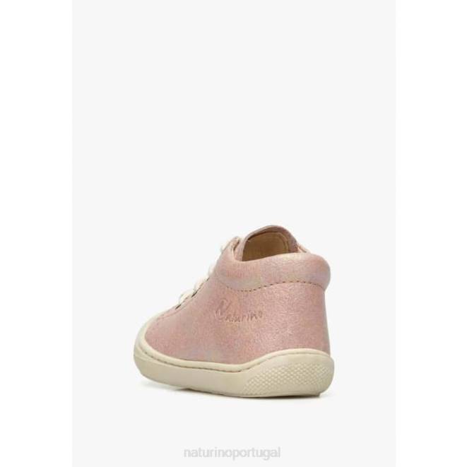 crianças Naturino rosa casulo sapatos de primeiros passos de camurça HTF895