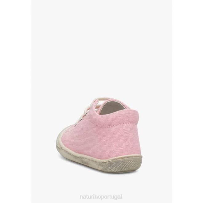 crianças Naturino rosa casulo sapatos de primeiros passos de lona HTF8131