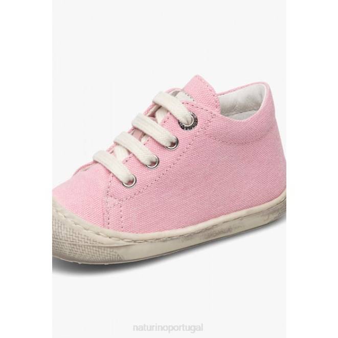 crianças Naturino rosa casulo sapatos de primeiros passos de lona HTF8131