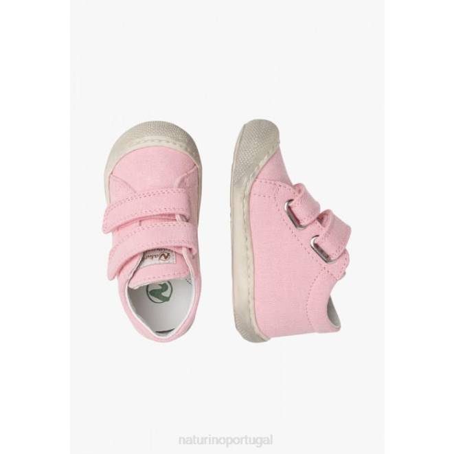 crianças Naturino rosa casulo sapatos de primeiros passos de lona HTF8204