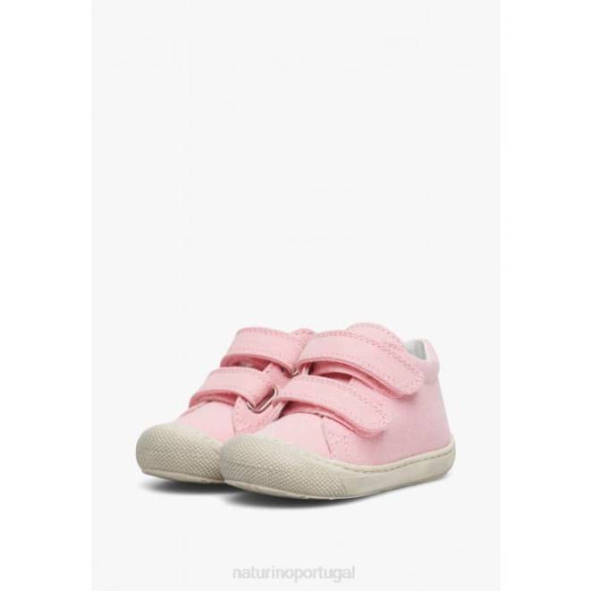 crianças Naturino rosa casulo sapatos de primeiros passos de lona HTF8204