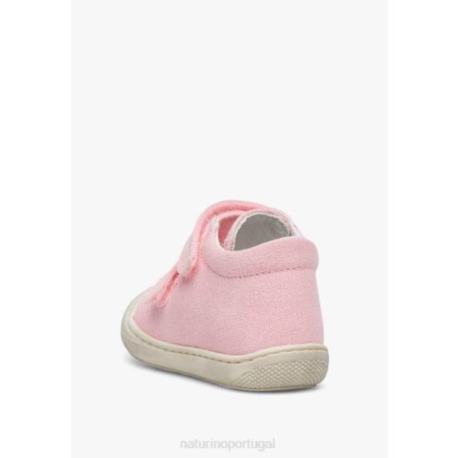 crianças Naturino rosa casulo sapatos de primeiros passos de lona HTF8204