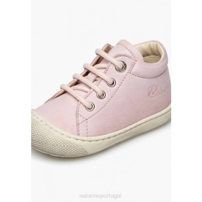 crianças Naturino rosa casulo sapatos primeiros passos em couro napa HTF8112