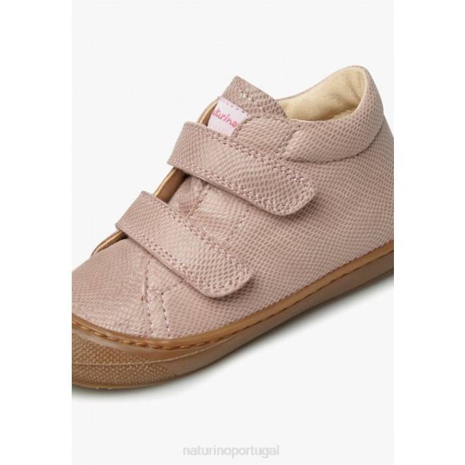 crianças Naturino rosa casulo vl Bota de primeiro passo em couro com estampa de réptil HTF8214