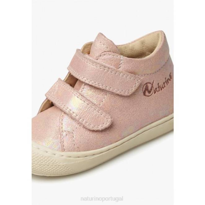 crianças Naturino rosa casulo vl sapatos de primeiros passos de camurça HTF868