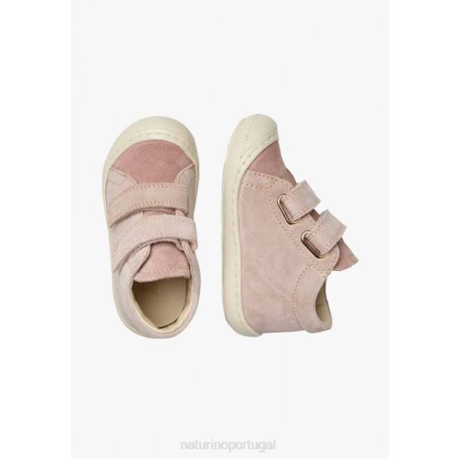 crianças Naturino rosa casulo vl sapatos de primeiros passos de camurça HTF876