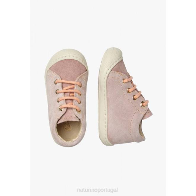crianças Naturino salmão Rosa casulo sapatos de primeiros passos de camurça HTF8158