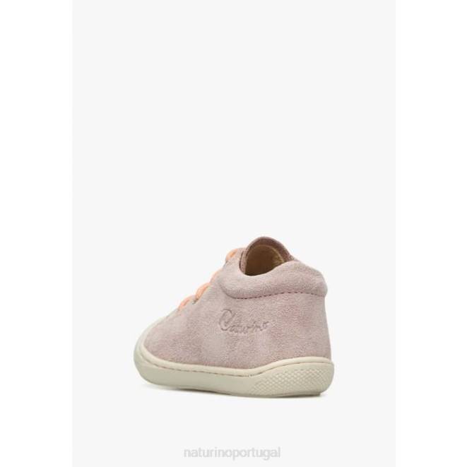 crianças Naturino salmão Rosa casulo sapatos de primeiros passos de camurça HTF8158
