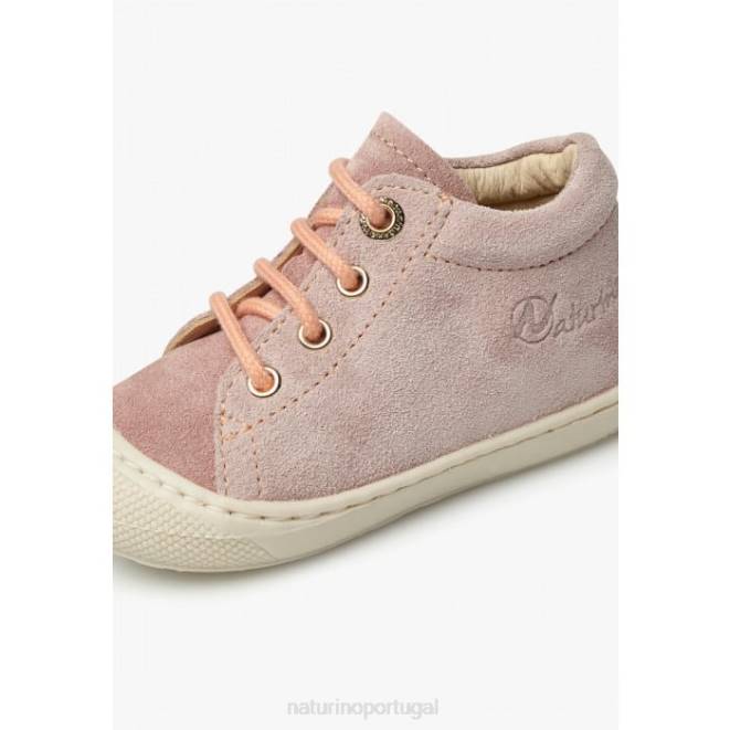 crianças Naturino salmão Rosa casulo sapatos de primeiros passos de camurça HTF8158