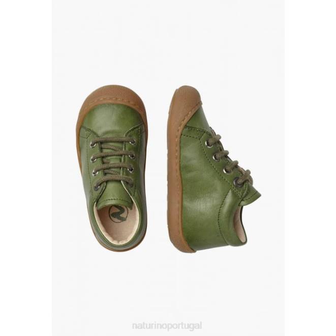 crianças Naturino verde casulo sapatos infantis de couro napa HTF8201