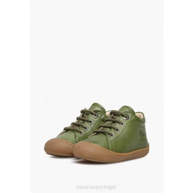 crianças Naturino verde casulo sapatos infantis de couro napa HTF8201
