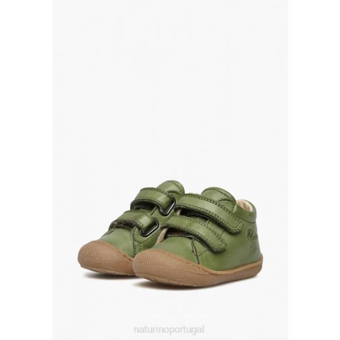 crianças Naturino verde casulo sapatos primeiros passos em couro napa HTF8202