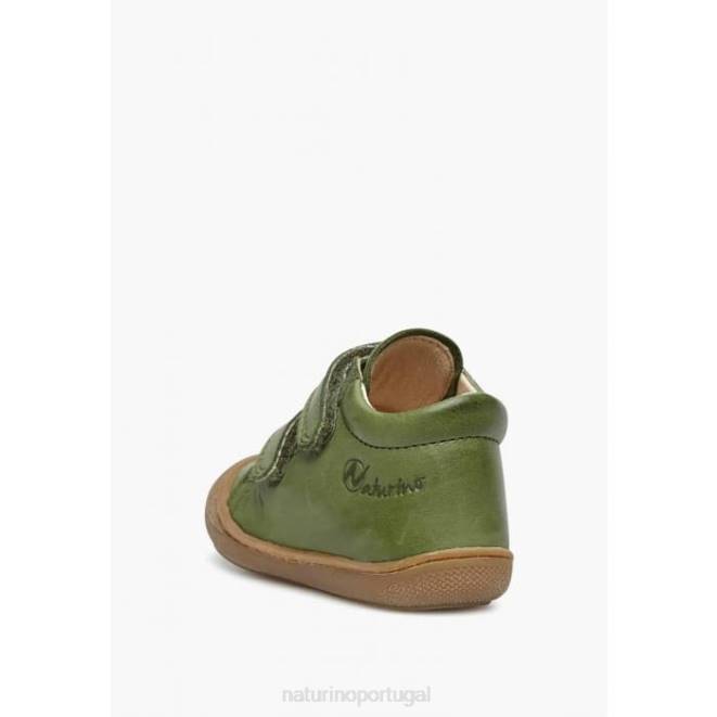 crianças Naturino verde casulo sapatos primeiros passos em couro napa HTF8202