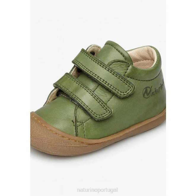 crianças Naturino verde casulo sapatos primeiros passos em couro napa HTF8202