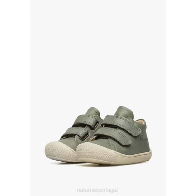 crianças Naturino verde escuro casulo vl sapatos primeiros passos em couro napa HTF8149