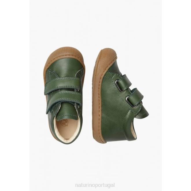 crianças Naturino verde escuro casulo vl sapatos primeiros passos em couro napa HTF8187