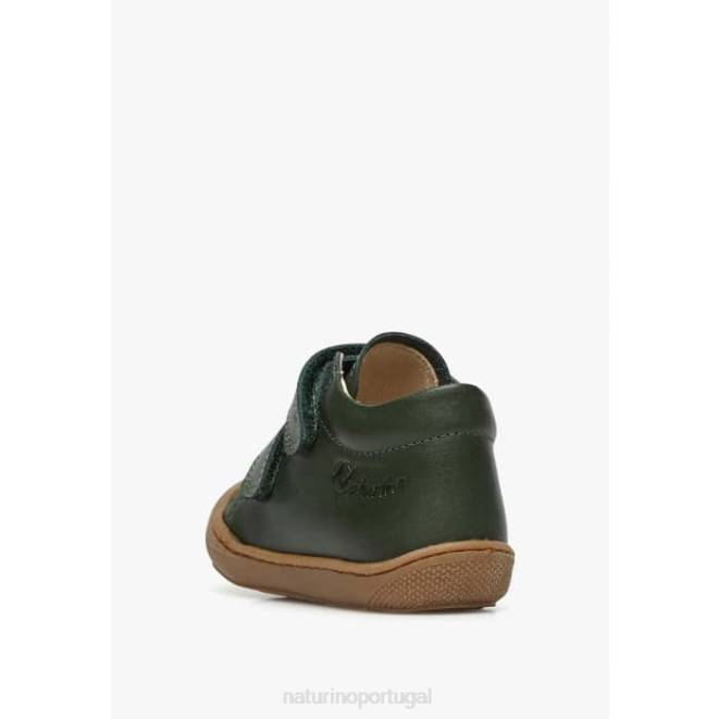 crianças Naturino verde escuro casulo vl sapatos primeiros passos em couro napa HTF8187