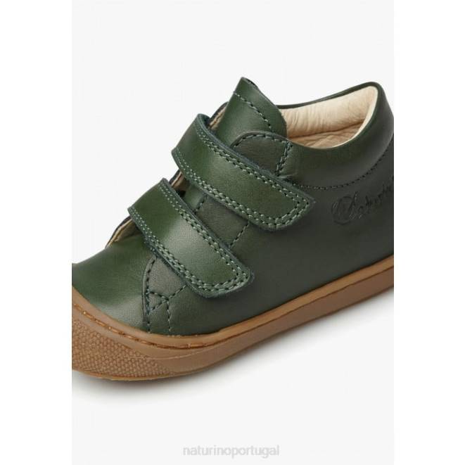 crianças Naturino verde escuro casulo vl sapatos primeiros passos em couro napa HTF8187