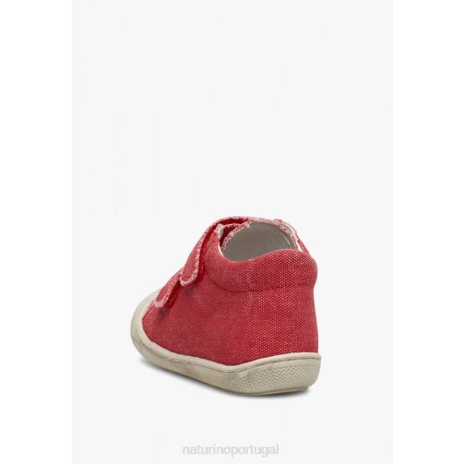 crianças Naturino vermelho casulo sapatos de primeiros passos de lona HTF8206