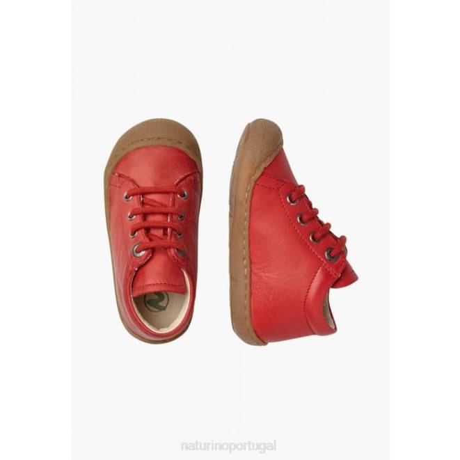 crianças Naturino vermelho casulo sapatos infantis de couro napa HTF8219