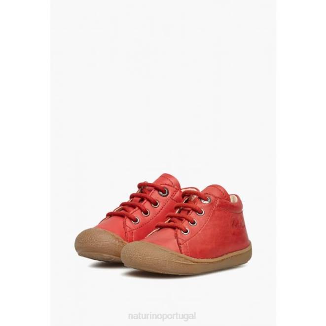 crianças Naturino vermelho casulo sapatos infantis de couro napa HTF8219