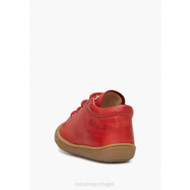 crianças Naturino vermelho casulo sapatos infantis de couro napa HTF8219