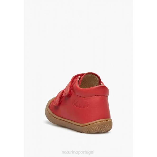 crianças Naturino vermelho casulo vl sapatos primeiros passos em couro napa HTF8217