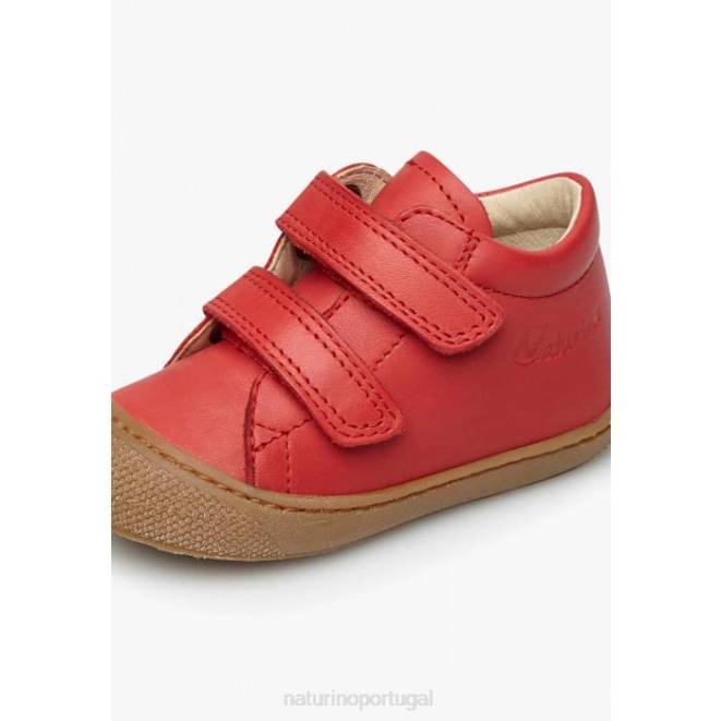 crianças Naturino vermelho casulo vl sapatos primeiros passos em couro napa HTF8217