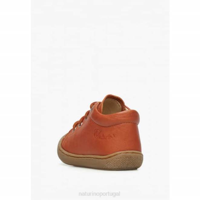 crianças Naturino vermelho escuro casulo sapatos infantis de couro napa HTF866