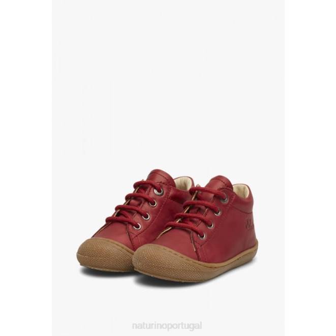 crianças Naturino vermelho granada casulo sapatos infantis de couro napa HTF8223