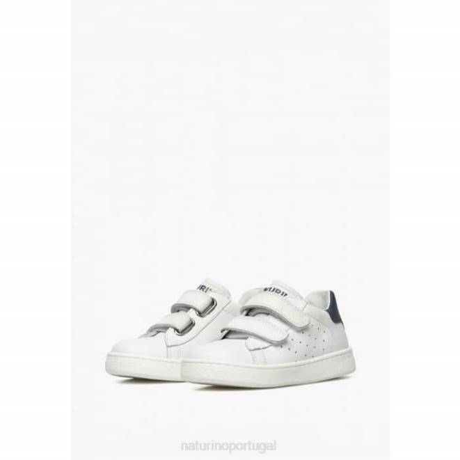 crianças Naturino Branco azul hassel 2 vl. tênis de couro HTF8376