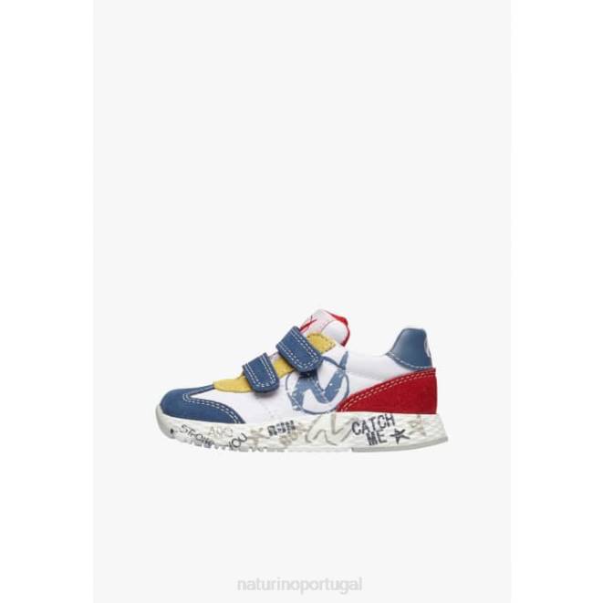 crianças Naturino Branco azul jesko vl. tênis camurça e tecido técnico HTF8419