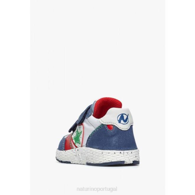 crianças Naturino Branco azulado jesko estrela vl. tênis camurça e tecido HTF8500