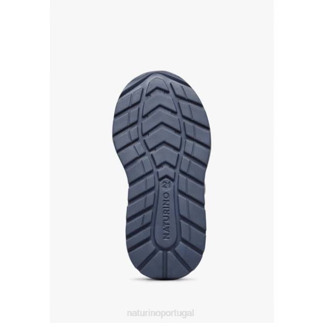 crianças Naturino Branco cinzento argal vl tênis camurça e tecido HTF8379