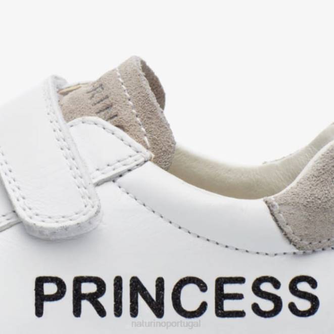crianças Naturino Branco cinzento gêmeas vl tênis de couro HTF8603